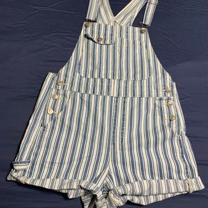 AE pinstripe tomgirl shortall size S